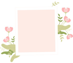 Photo frame with soft pink flowers