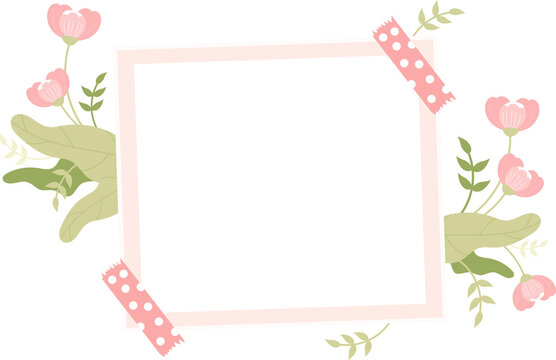 Photo frame with soft pink flowers