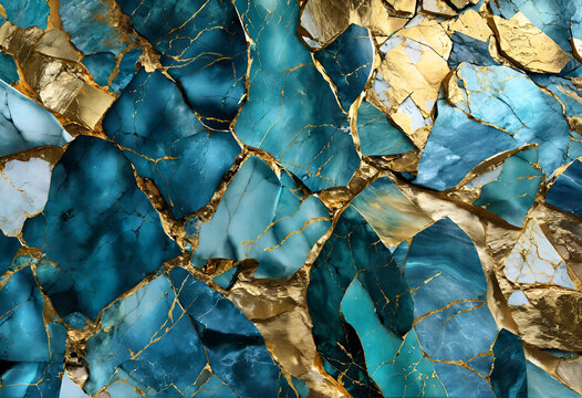 Background stone wall pattern marble floor design wallpaper abstract texture blue green gold luxury