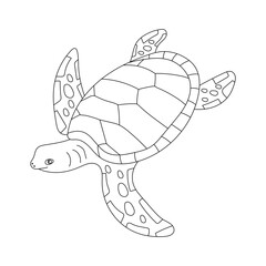 Outline Sea Turtle Clipart for Lovers of Aquatic Life and Marine Life