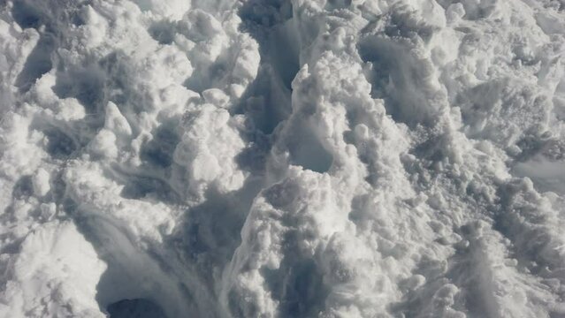 fresh white snow background panoramic closeup