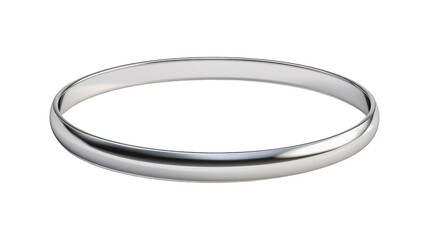 A solitary wedding ring gleams on a bright white background