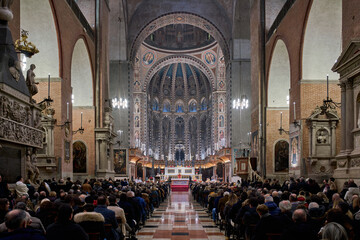 Christmas mass at the Basilica of Saint Anthony of Padua (Basilica di Sant'Antonio di Padova),...
