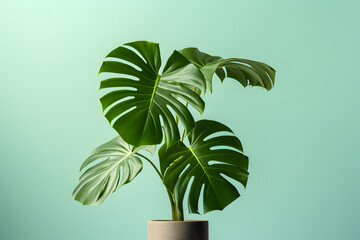 Clean photo of Monstera plant with basic background, monstera house plant, house plant