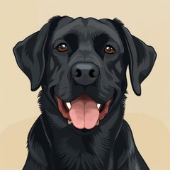 black labrador retriever digital illustration / drawing