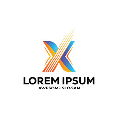 x letter logo colorful gradient abstract vector illustration