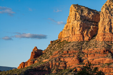 Sedona landscape at sunset, Courthouse Buttes area hiking trail