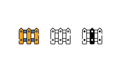 Fence icons vector stock illustration