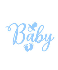 Baby typography design on plain white transparent isolated background for card, shirt, hoodie, sweatshirt, apparel, tag, mug, icon, poster or badge