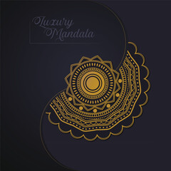 Creative luxury decorative mandala background in gold color