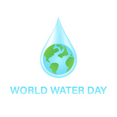 Obraz premium Save Water or Save the World Concept. World Water Day and Environment day. Vector Illustration.