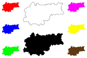 Krakow City (Republic of Poland) map vector illustration, scribble sketch City of Cracow map