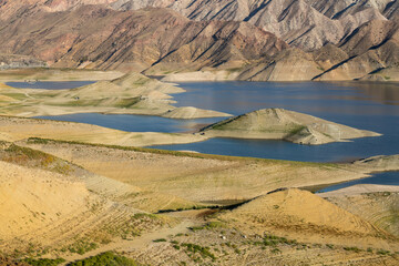 Panoramic view of the Azat reservoir in Armenia