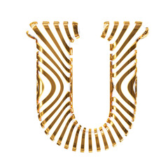 White symbol with gold vertical ultra-thin straps. letter u © oleg