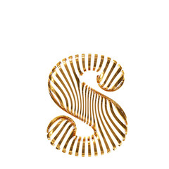 White symbol with gold vertical ultra-thin straps. letter s