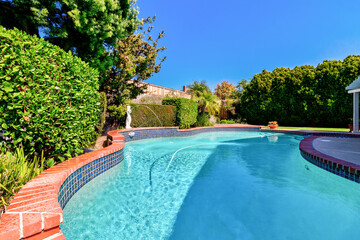 swimming pool low angle