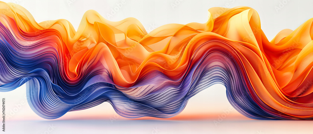 Poster flowing beauty in abstract motion, a colorful journey through waves and patterns