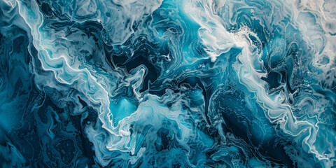 Abstraction art blue and white water texture