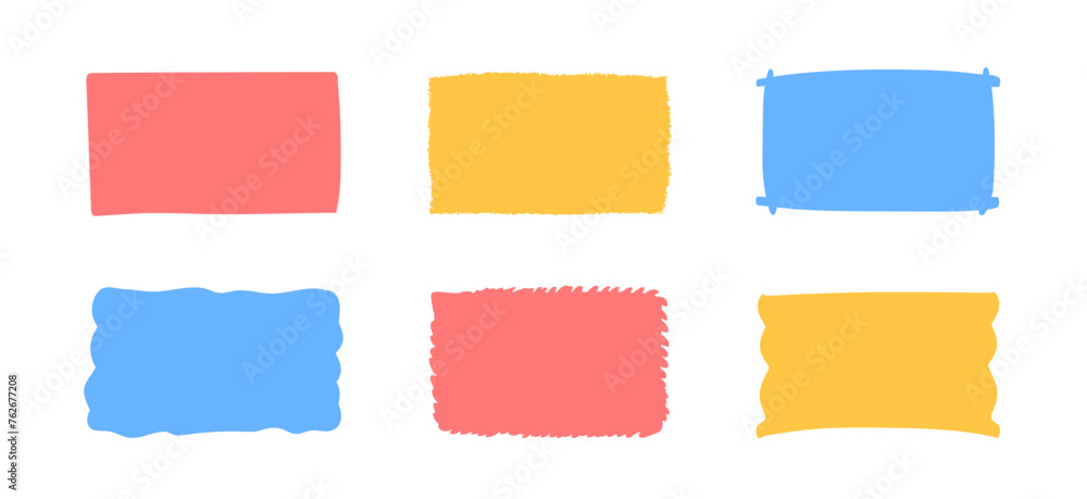 Poster hand-drawn doodle frames. set of the vector text boxes isolated on a transparent background. quote f