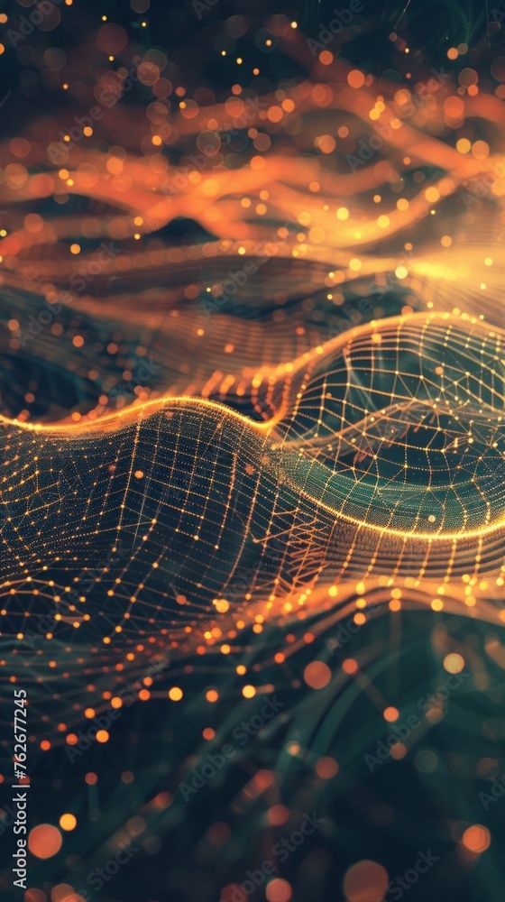 Aufkleber tech-inspired particle lines extend outward in a dynamic display, perfect for futuristic designs