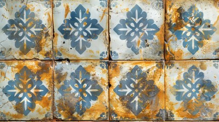 vintage patterned ceramic tile background.