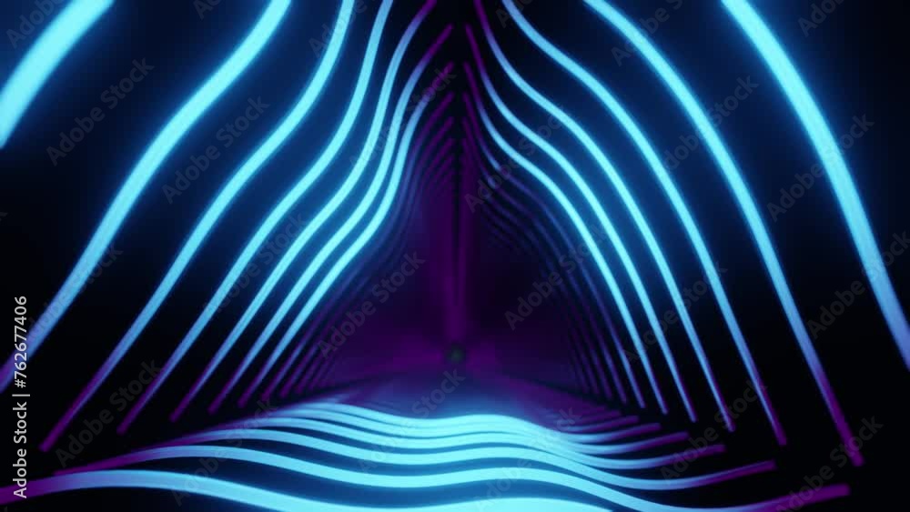 Poster colorful animation loop with glowing lights background 3d