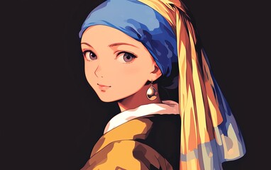 Anime Revival: Girl with a Pearl Earring