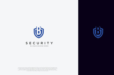 Initial Letter B security shield logo design concept. Vector Design template element