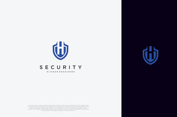 Initial Letter H security shield logo design concept. Vector Design template element
