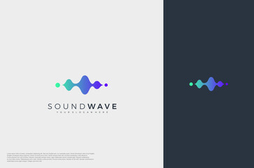 Music sound waves symbols. Audio icon, voice equalizer pulse element idea. Modern creative logo vector template.