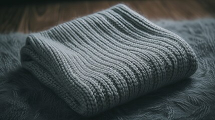 Folded Sweater Mockup in Professional Setting
