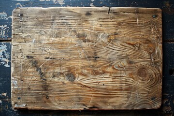 Vintage Scratched Wooden Board, Textured Surface Close-Up