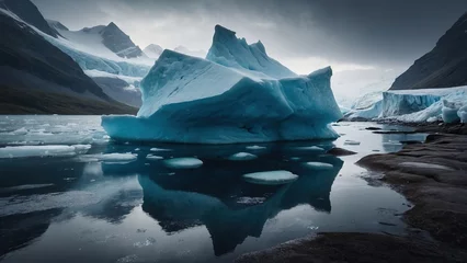 Wandcirkels plexiglas Melting icebergs and glaciers due to climate change © Sahaidachnyi Roman