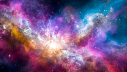 Fototapeta na wymiar Colorful space galaxy cloud nebula. Stary night cosmos. Universe science astronomy. Supernova