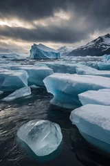 Raamstickers Melting icebergs and glaciers due to climate change © Sahaidachnyi Roman