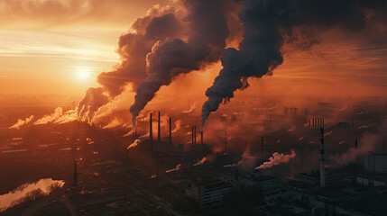 Urban Pollution and Asthma Crisis., news, illustration, image, article, newspaper - obrazy, fototapety, plakaty