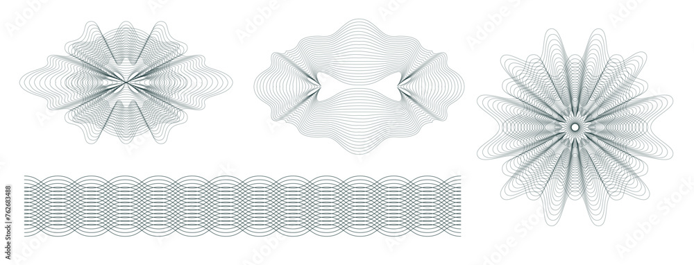 Aufkleber money watermark. png geometric round, spiral and secure guilloches. spirograph patterns and borders 