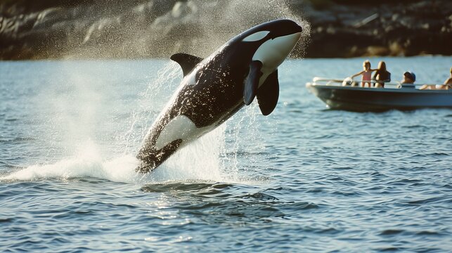 Majestic Orca Leaping Out of Water