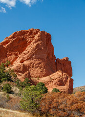 Fototapeta premium red rock mountain in blue sky