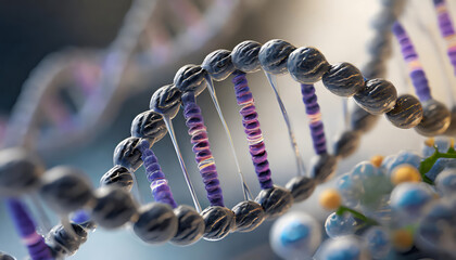 Blue helix human DNA structure
 - obrazy, fototapety, plakaty