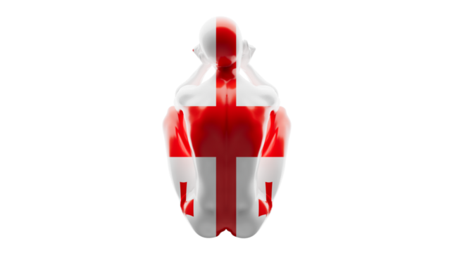 Minimalist Mannequin Figure with the Classic St. George's Cross of England - Powered by Adobe