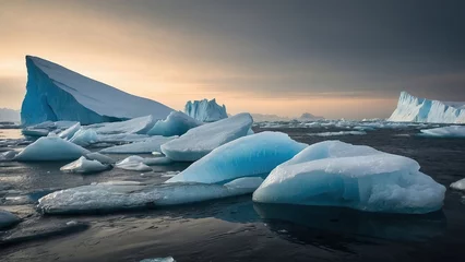 Fototapete Rund Melting icebergs and glaciers due to climate change © Sahaidachnyi Roman