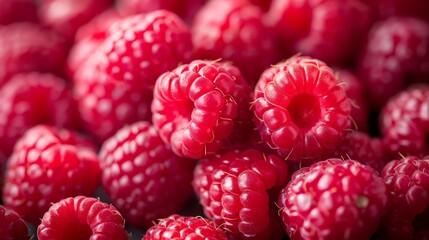Fresh Ripe Raspberries Captured in Vibrant Close-Up
