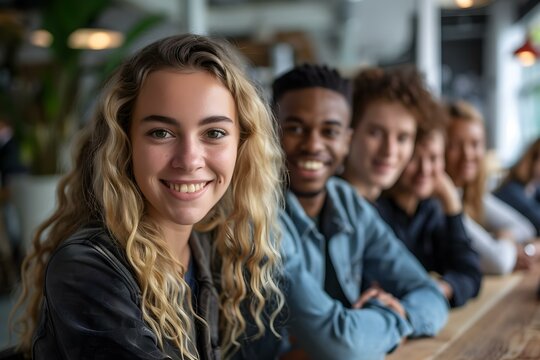 Diverse group of young professionals collaborating and brainstorming on video call. Concept Team Collaboration, Video Call, Young Professionals, Diverse Group, Brainstorming