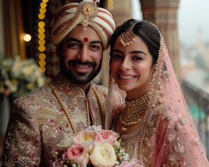 Photo of a couple in wedding