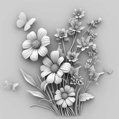 Keuken spatwand met foto bouquet of white flowers © oliver