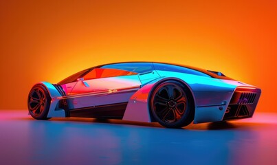A modern futuristic car, gradient background