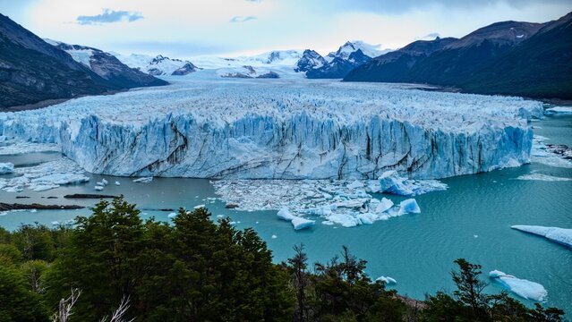 perito moreno glasier in southern ice field in patagonia