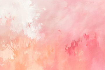 An abstract painting in soft hues with a blend of pink and peach brush strokes creating a tranquil backdrop.