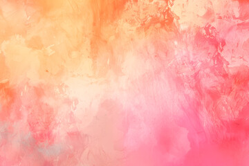 An abstract watercolor painting with a dynamic blend of coral and pink tones that evoke a sense of warmth and energy.